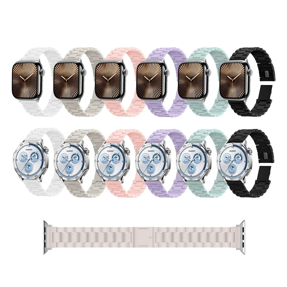 Watch Band For Apple Watch Ultra 3 2 1 49mm / Series 11 10 46mm / 9 8 7 45mm / SE3 SE2 SE 6 5 4 44mm / 3 2 1 42mm Magnetic Clasp Candy 3-Bead Wrist Strap - White - 4