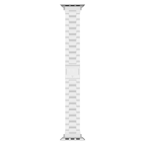 Watch Band For Apple Watch Series 11 10 42mm / 9 8 7 41mm / SE3 SE2 SE 6 5 4 40mm / 3 2 1 38mm Magnetic Clasp Candy 3-Bead Wrist Strap - White - 1