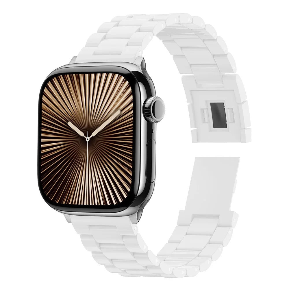 Watch Band For Apple Watch Series 11 10 42mm / 9 8 7 41mm / SE3 SE2 SE 6 5 4 40mm / 3 2 1 38mm Magnetic Clasp Candy 3-Bead Wrist Strap - White - 2