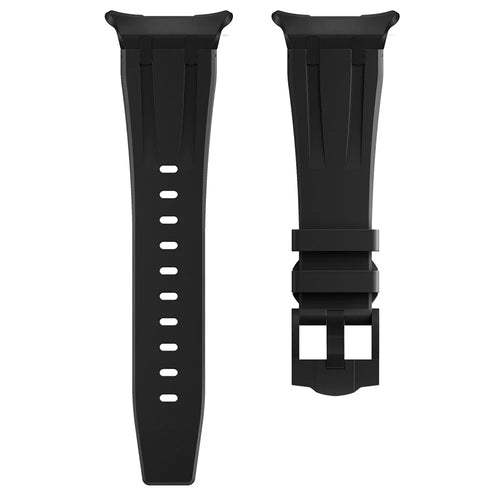 For Samsung Galaxy Watch Ultra2 47mm / Watch Ultra (2025) 47mm / Watch Ultra 47mm Silicone Watch Band Adjustable Strap with Black Buckle - Black + Black - 1