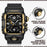 AMBAND Watch Band for Apple Watch SE (2023) / SE (2022) / SE / Series 6 / 5 / 4 44mm Bump Proof TPU Strap with Integrated Watch Case - Black  /  Gold - 3