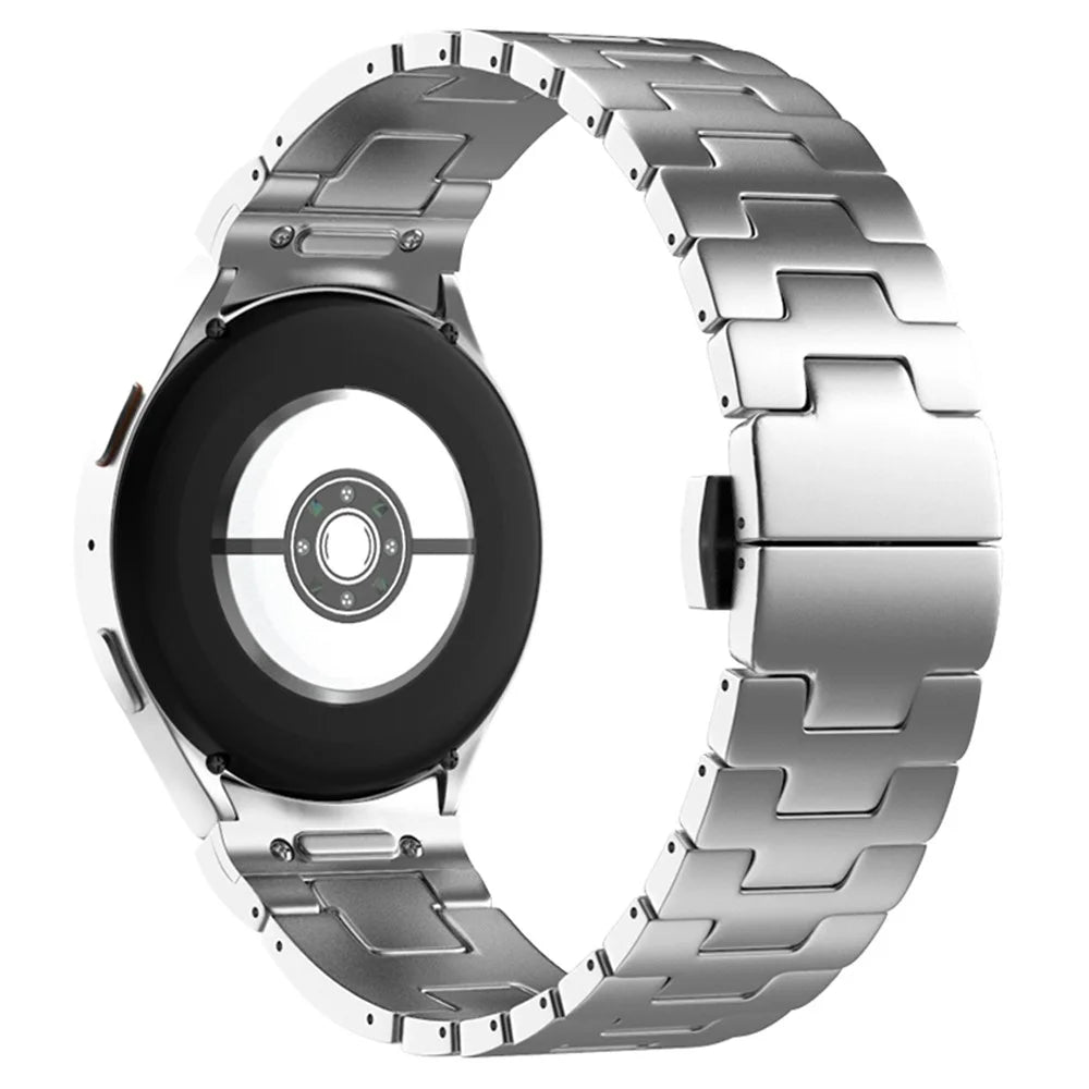 For Samsung Galaxy Watch7 44mm / 40mm Replacement Band Solid Stainless Steel Watch Strap - Silver - 1