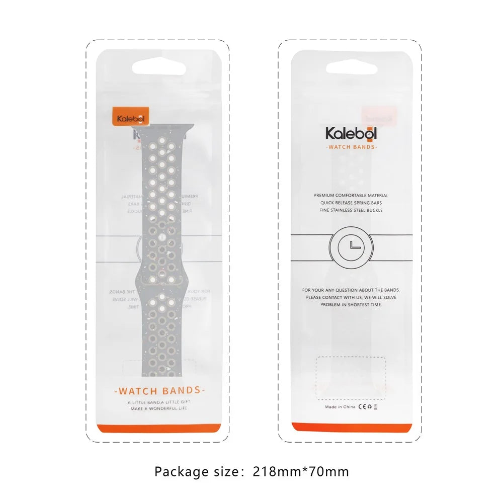 KALEBOL Color Dots Silicone Strap for Apple Watch Ultra 3 2 1 49mm / Series 11 10 46mm / 9 8 7 45mm / SE3 SE2 SE 6 5 4 44mm / 3 2 1 42mm Butterfly Buckle Band - Black - 6