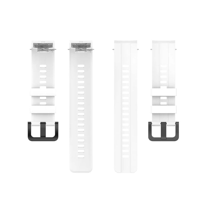 Solid Color Silicone Sport Watch Band Wrist Strap Replacement for Honor Watch GS Pro - White - 4