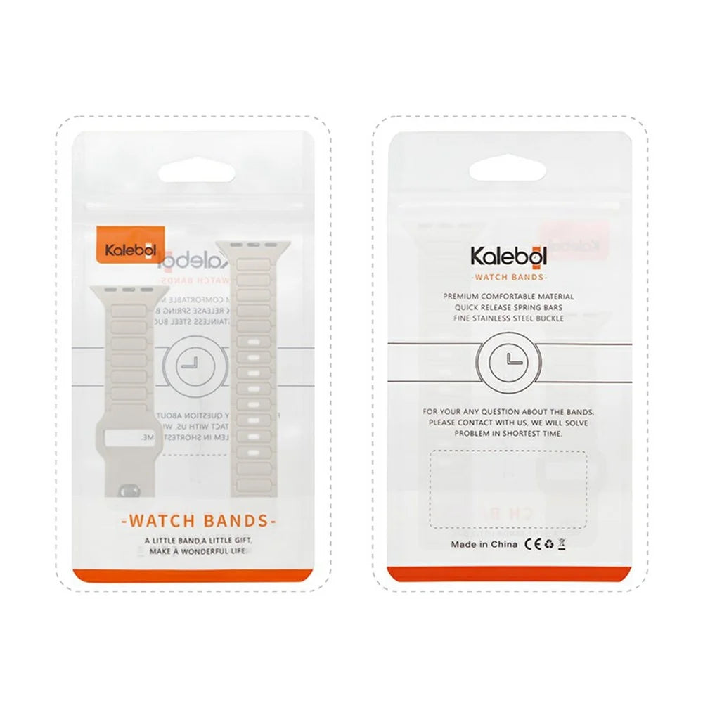 KALEBOL Watch Strap for Apple Watch Ultra 3 2 1 49mm / Series 11 10 46mm / 9 8 7 45mm / SE3 SE2 SE 6 5 4 44mm / 3 2 1 42mm Three Bead Silicone Band - Brown - 6