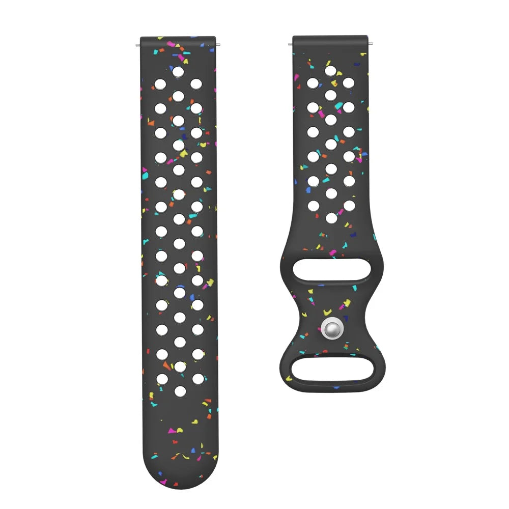 KALEBOL 20mm Silicone Strap for Samsung Galaxy Watch6 / 5 Pro / 5 / GarminActive 5 Butterfly Clasp Watch Band - Black - 2