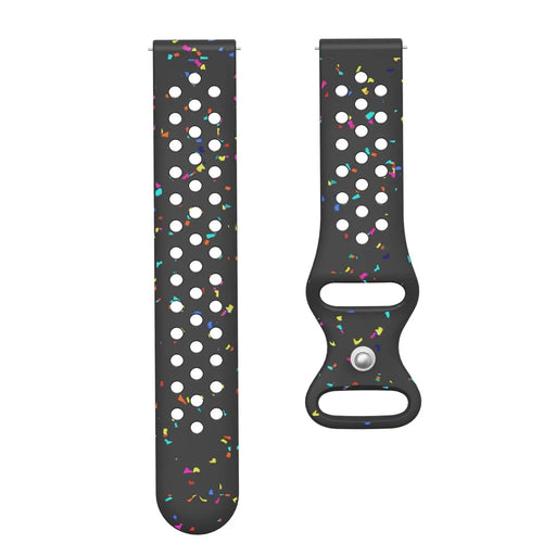 KALEBOL 20mm Silicone Strap for Samsung Galaxy Watch6 / 5 Pro / 5 / GarminActive 5 Butterfly Clasp Watch Band - Black - 2