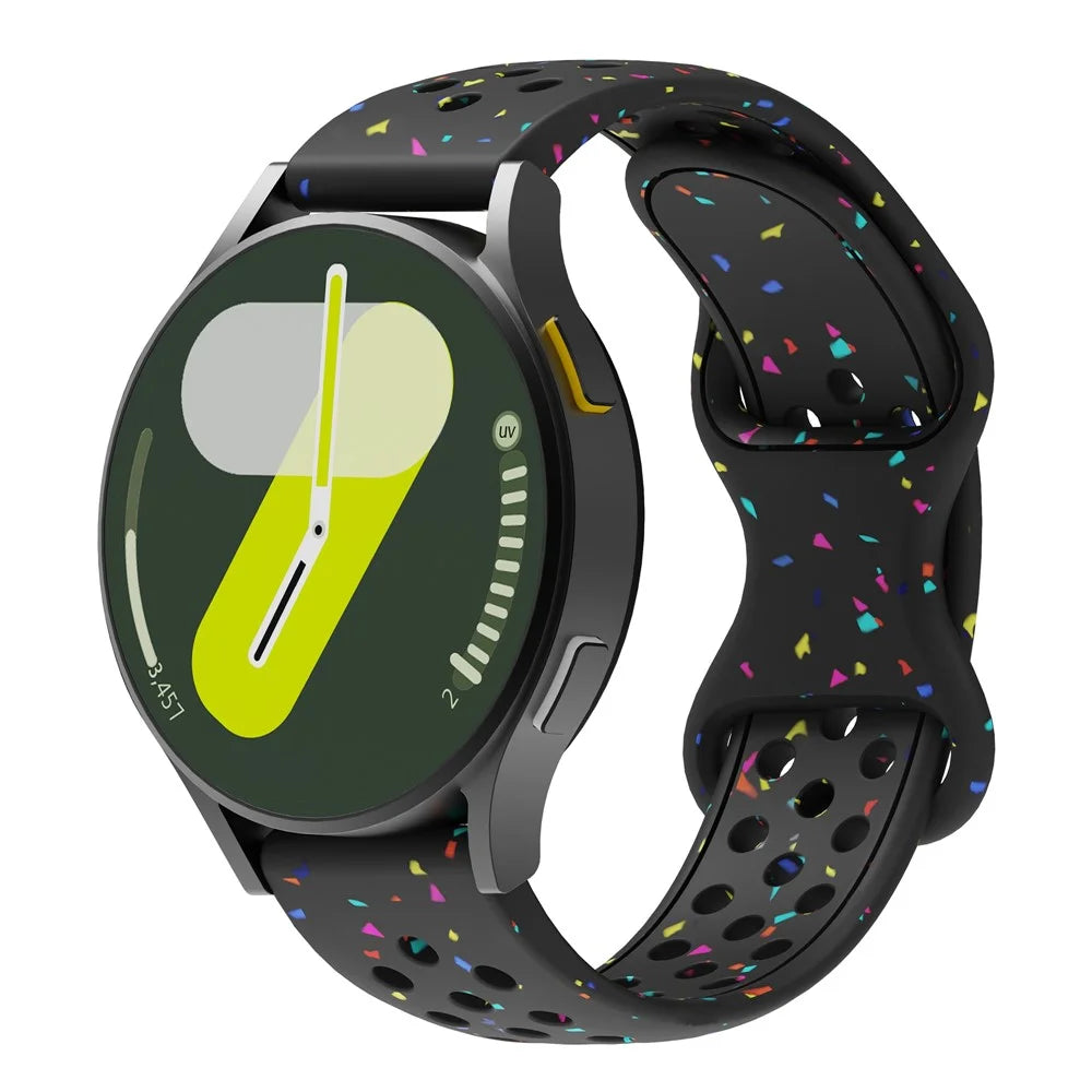 KALEBOL 20mm Silicone Strap for Samsung Galaxy Watch6 / 5 Pro / 5 / GarminActive 5 Butterfly Clasp Watch Band - Black - 3