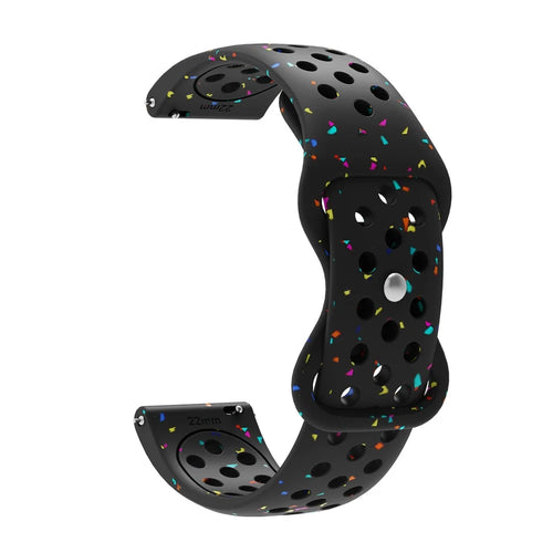 KALEBOL 22mm Silicone Strap for Samsung Galaxy Watch3 45mm / Watch 46mm / Huawei Watch GT 5 / 5 Pro Butterfly Clasp Watch Band - Black - 1
