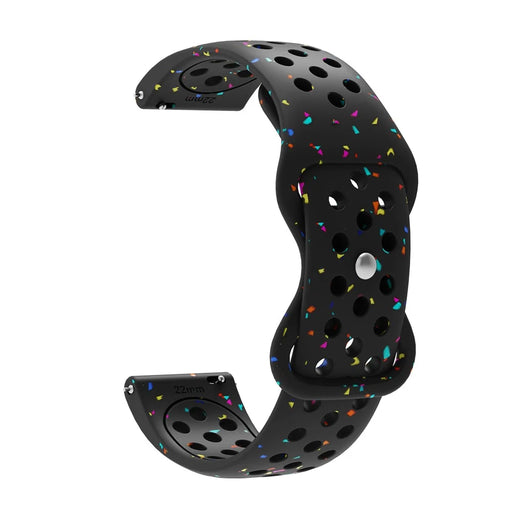 KALEBOL 22mm Silicone Strap for Samsung Galaxy Watch3 45mm / Watch 46mm / Huawei Watch GT 5 / 5 Pro Butterfly Clasp Watch Band - Black - 1