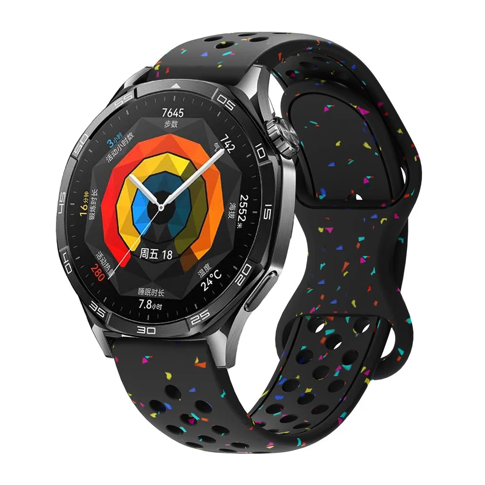 KALEBOL 22mm Silicone Strap for Samsung Galaxy Watch3 45mm / Watch 46mm / Huawei Watch GT 5 / 5 Pro Butterfly Clasp Watch Band - Black - 3