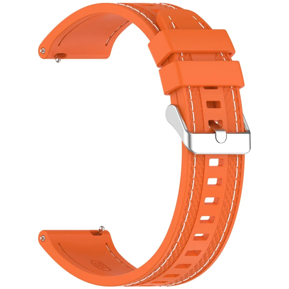 For Huawei Watch GT 5 46mm / GT 4 46mm Silicone Watch Band Stitched Design 22mm Width Wrist Strap - Orange - 2