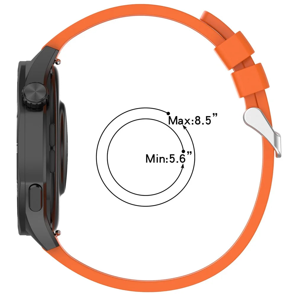 For Huawei Watch GT 5 46mm / GT 4 46mm Silicone Watch Band Stitched Design 22mm Width Wrist Strap - Orange - 6