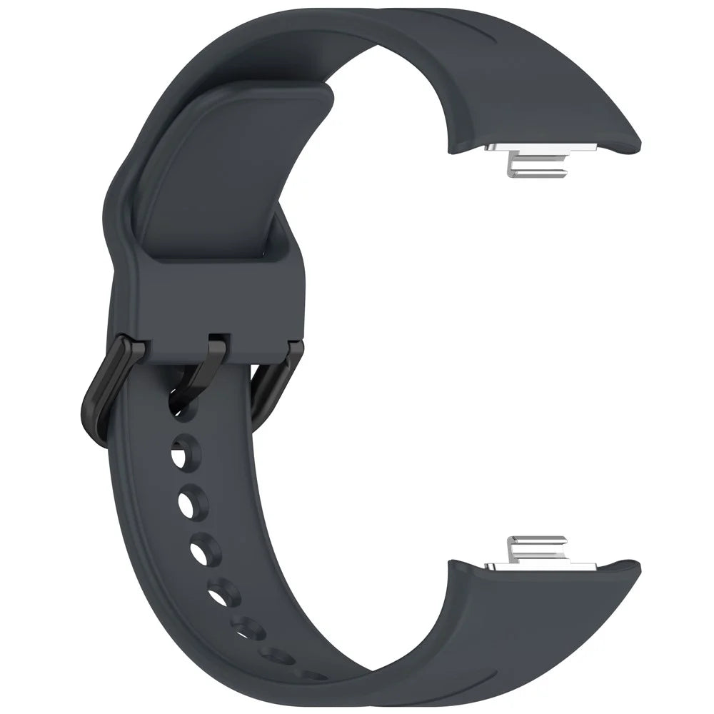 Silicone Strap for Xiaomi Smart Band 10 Pro / 9 Pro / 8 Pro / Redmi Watch 6 / 5 / 5 eSIM / 4 Black Buckle Watchband - Dark Grey - 3