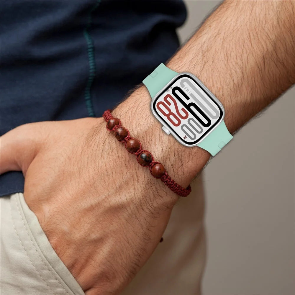 Silicone Strap for Xiaomi Smart Band 10 Pro / 9 Pro / 8 Pro / Redmi Watch 6 / 5 / 5 eSIM / 4 Black Buckle Watchband - Dark Grey - 5