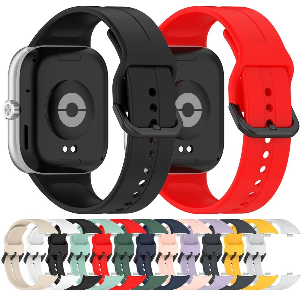 Silicone Strap for Xiaomi Smart Band 10 Pro / 9 Pro / 8 Pro / Redmi Watch 6 / 5 / 5 eSIM / 4 Black Buckle Watchband - Dark Grey - 7