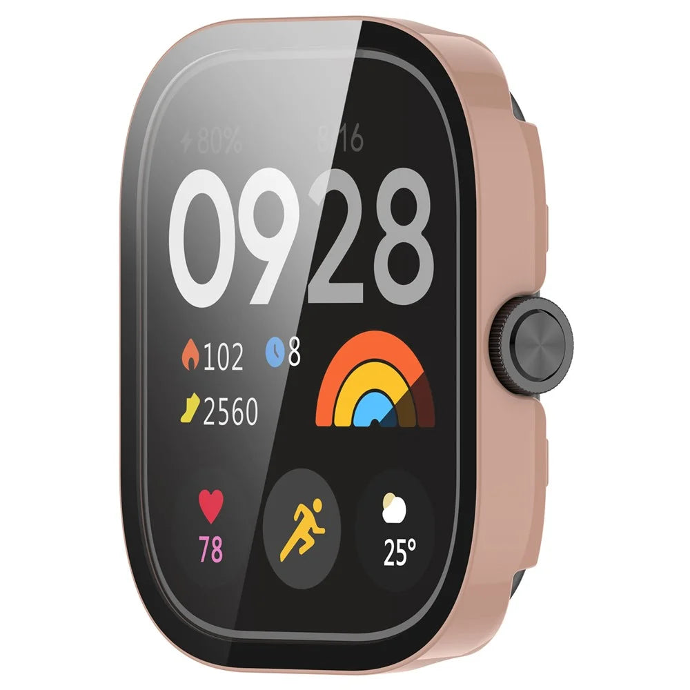 For Xiaomi Redmi Watch 5 eSIM  /  Watch 5 Watch Case Hard PC Protective Cover with Tempered Glass Screen Film - Pink - 6