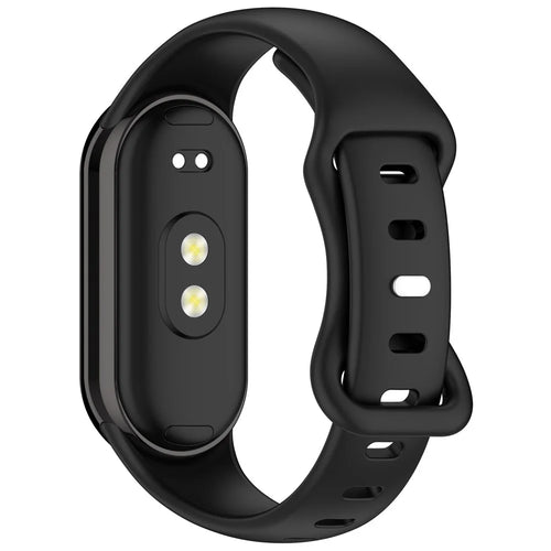 Silicone Watch Strap For Xiaomi Smart Band 9 NFC  /  9  /  8 NFC  /  8 Figure 8 Tail Reverse Buckle Wrist Band - Black - 1