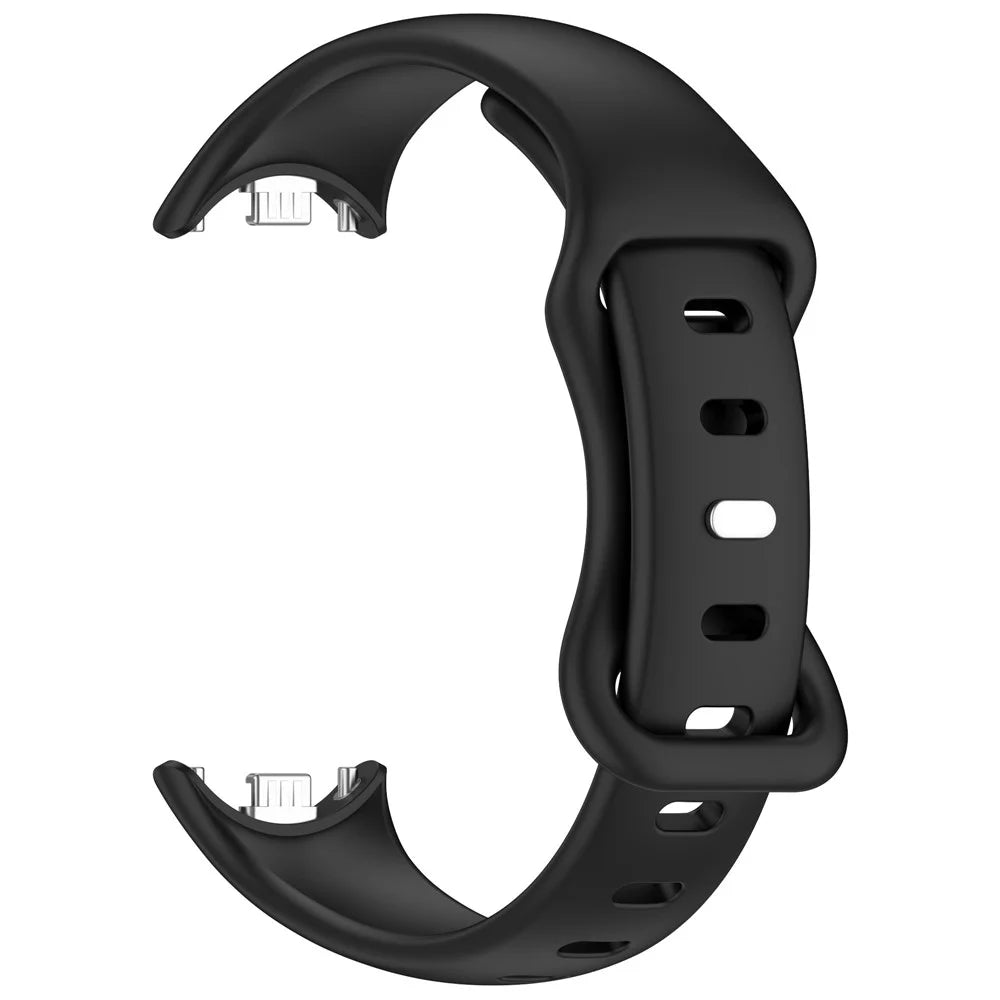 Silicone Watch Strap For Xiaomi Smart Band 9 NFC  /  9  /  8 NFC  /  8 Figure 8 Tail Reverse Buckle Wrist Band - Black - 2