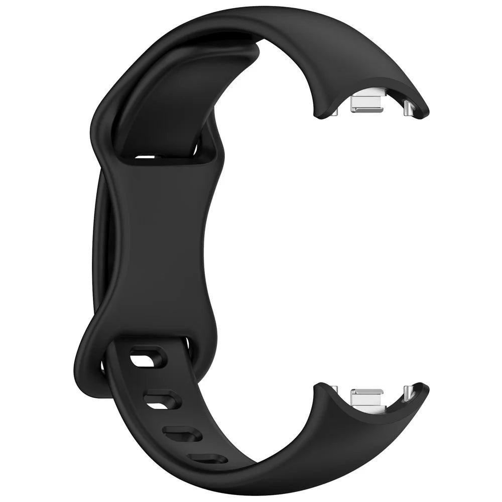 Silicone Watch Strap For Xiaomi Smart Band 9 NFC  /  9  /  8 NFC  /  8 Figure 8 Tail Reverse Buckle Wrist Band - Black - 3
