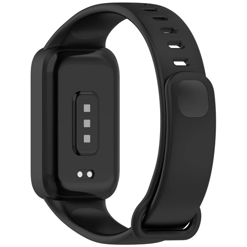 For Xiaomi Smart Band 9 Active / Redmi Band 3 Soft Silicone Integrated Wristband Watch Case - Black - 1