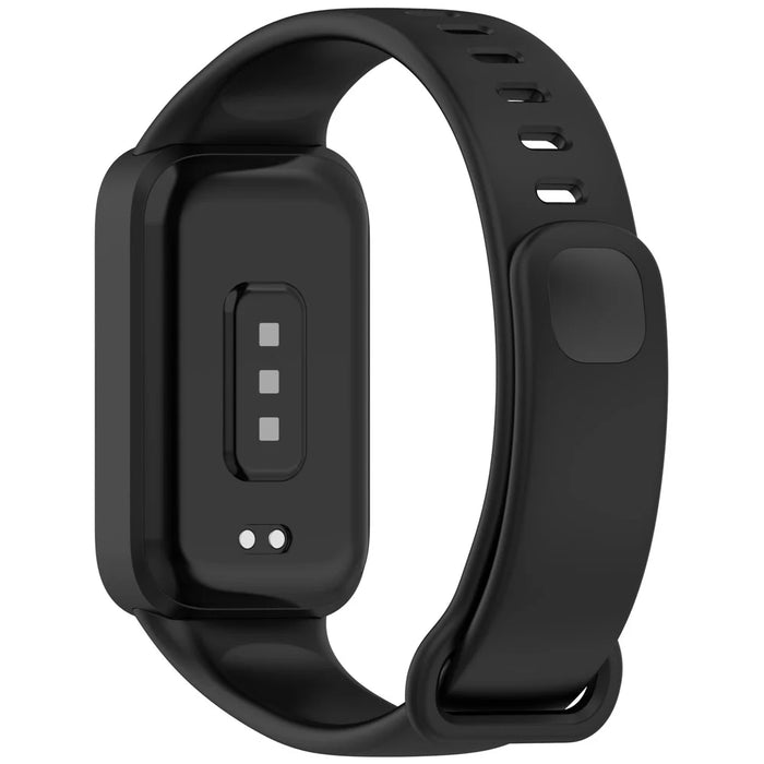 For Xiaomi Smart Band 9 Active / Redmi Band 3 Soft Silicone Integrated Wristband Watch Case - Black - 1