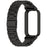 For Xiaomi Smart Band 9 Active / Redmi Band 3 Metal Frame Watch Case Integrated Three Bead Stainless Steel Strap - Black - 2
