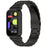 For Xiaomi Smart Band 9 Active / Redmi Band 3 Metal Frame Watch Case Integrated Three Bead Stainless Steel Strap - Black - 4