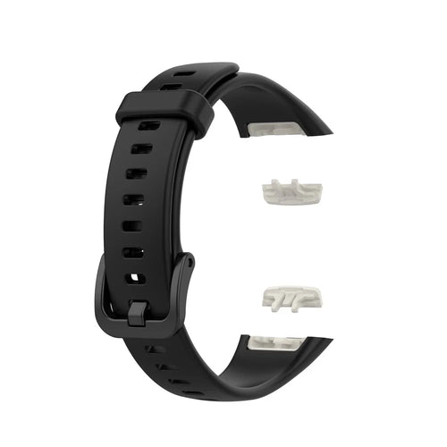 Solid Color Silicone Sport Watch Band Strap Replacement for Honor Band 6 - Black - 1