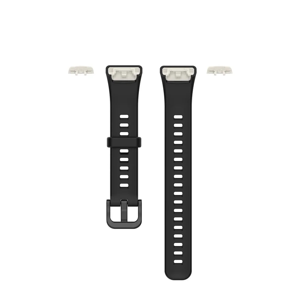 Solid Color Silicone Sport Watch Band Strap Replacement for Honor Band 6 - Black - 5