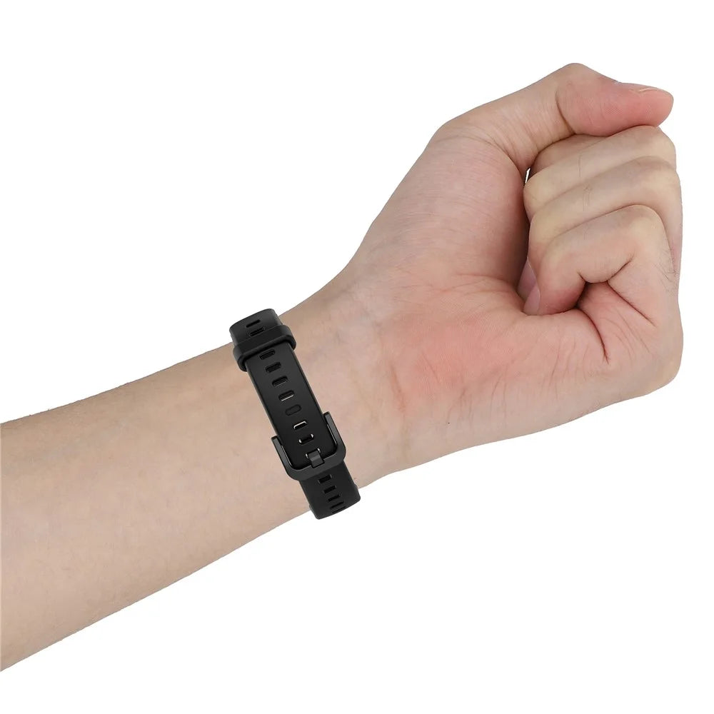 Solid Color Silicone Sport Watch Band Strap Replacement for Honor Band 6 - Black - 6