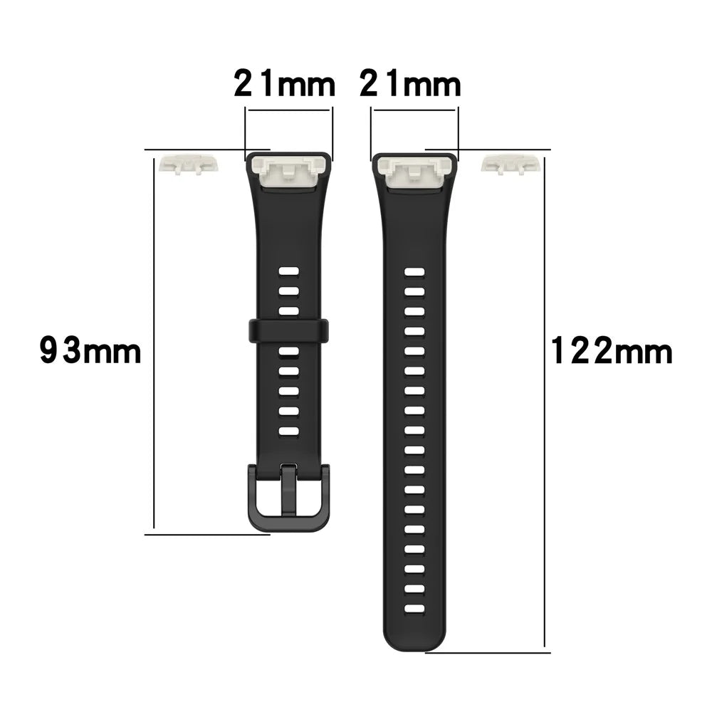 Solid Color Silicone Sport Watch Band Strap Replacement for Honor Band 6 - Black - 7