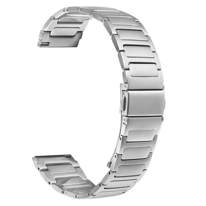 For Haylou RT2 LS10 Watch Band Silver Stainless Steel Metal Watch Strap - 1