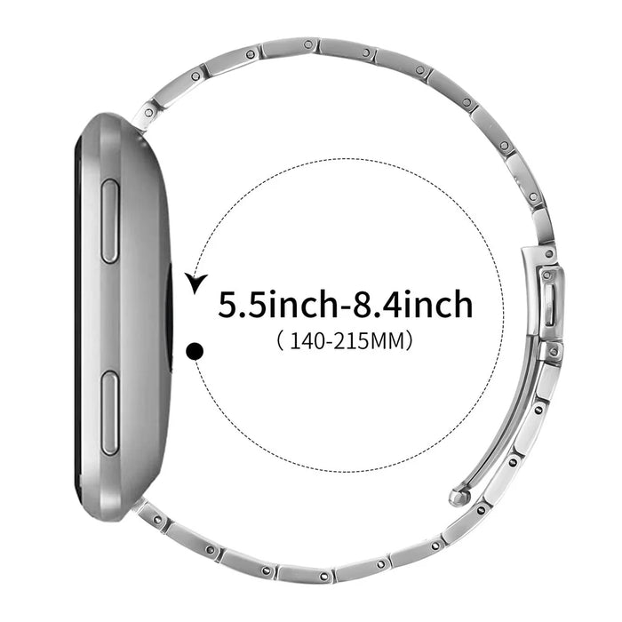 For Garmin Forerunner 265 Watch Band Silver Stainless Steel Metal Watch Strap - 2
