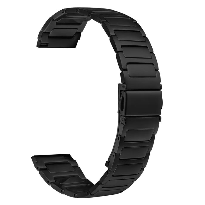 For Garmin Forerunner 265 Metal Watch Band Stainless Steel Adjustable Watch Strap - Black - 1