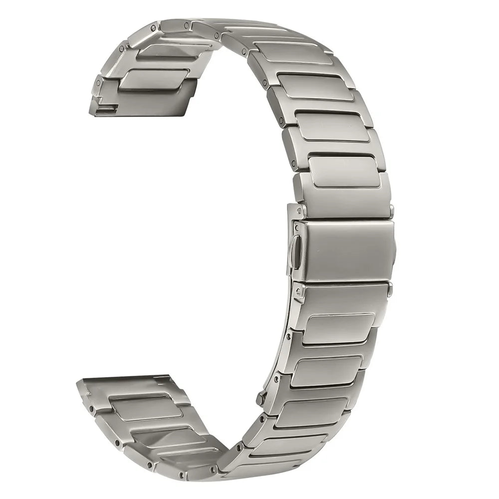 For Garmin Forerunner 265 Watch Band Adjustable Titanium Color Stainless Steel Metal Watch Strap - 1