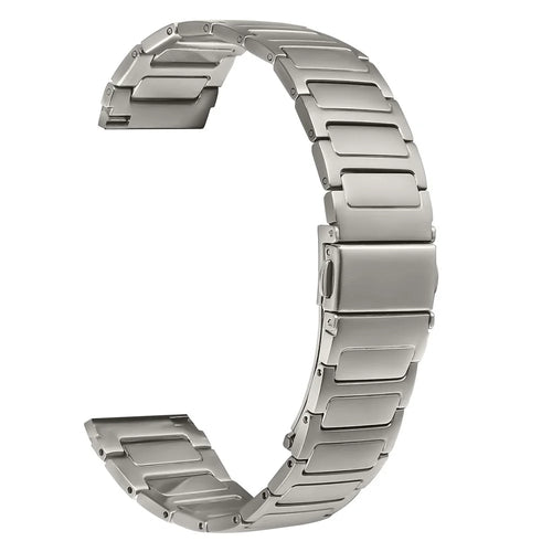 For Garmin Forerunner 265 Music Watch Band Adjustable Titanium Color Stainless Steel Metal Watch Strap - 1