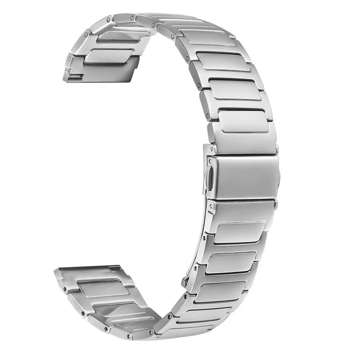 For Garmin Forerunner 255 Watch Band Silver Stainless Steel Metal Watch Strap - 1