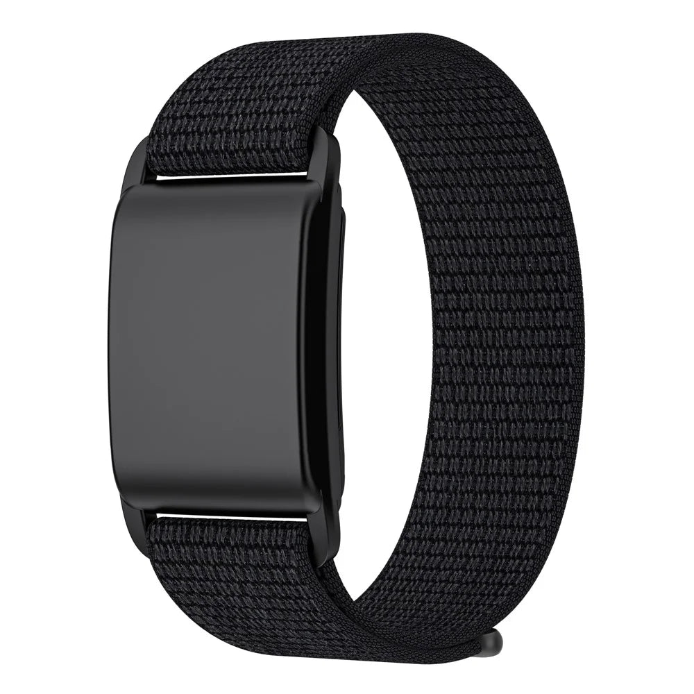 For WHOOP 4.0 Fitness Tracker Magic Tape Nylon Wristband Replacement Strap with PC Case - Black - 1