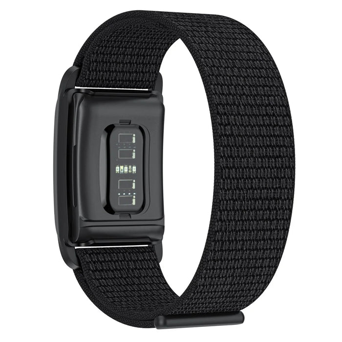 For WHOOP 4.0 Fitness Tracker Magic Tape Nylon Wristband Replacement Strap with PC Case - Black - 2