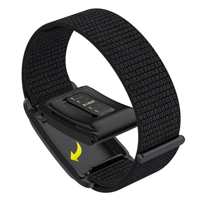 For WHOOP 4.0 Fitness Tracker Magic Tape Nylon Wristband Replacement Strap with PC Case - Black - 4