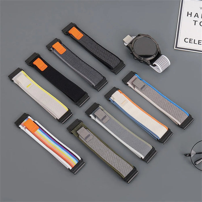 For Garmin Fenix 8 47mm / Fenix E 47mm Quick Release Nylon Loop Magic Tape Watch Band 22mm Universal Strap - Rainbow - 4