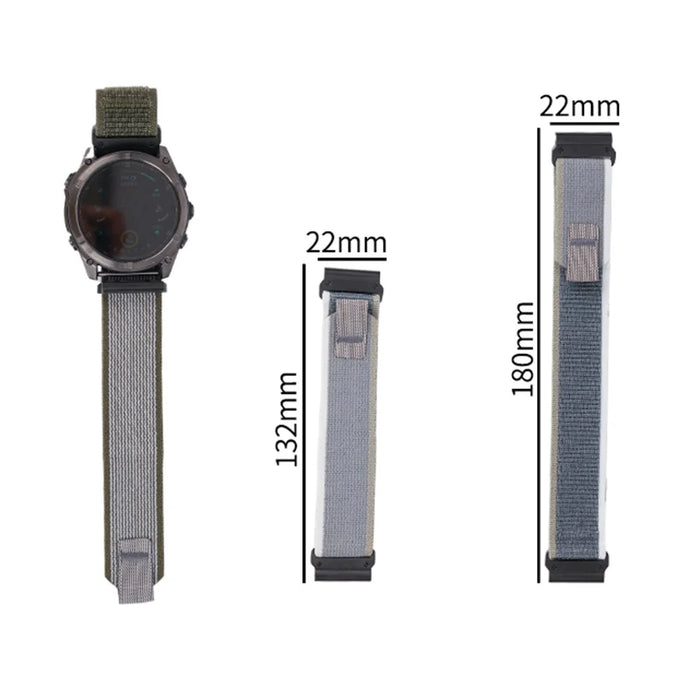 For Garmin Fenix 8 47mm / Fenix E 47mm Quick Release Nylon Loop Magic Tape Watch Band 22mm Universal Strap - Rainbow - 5
