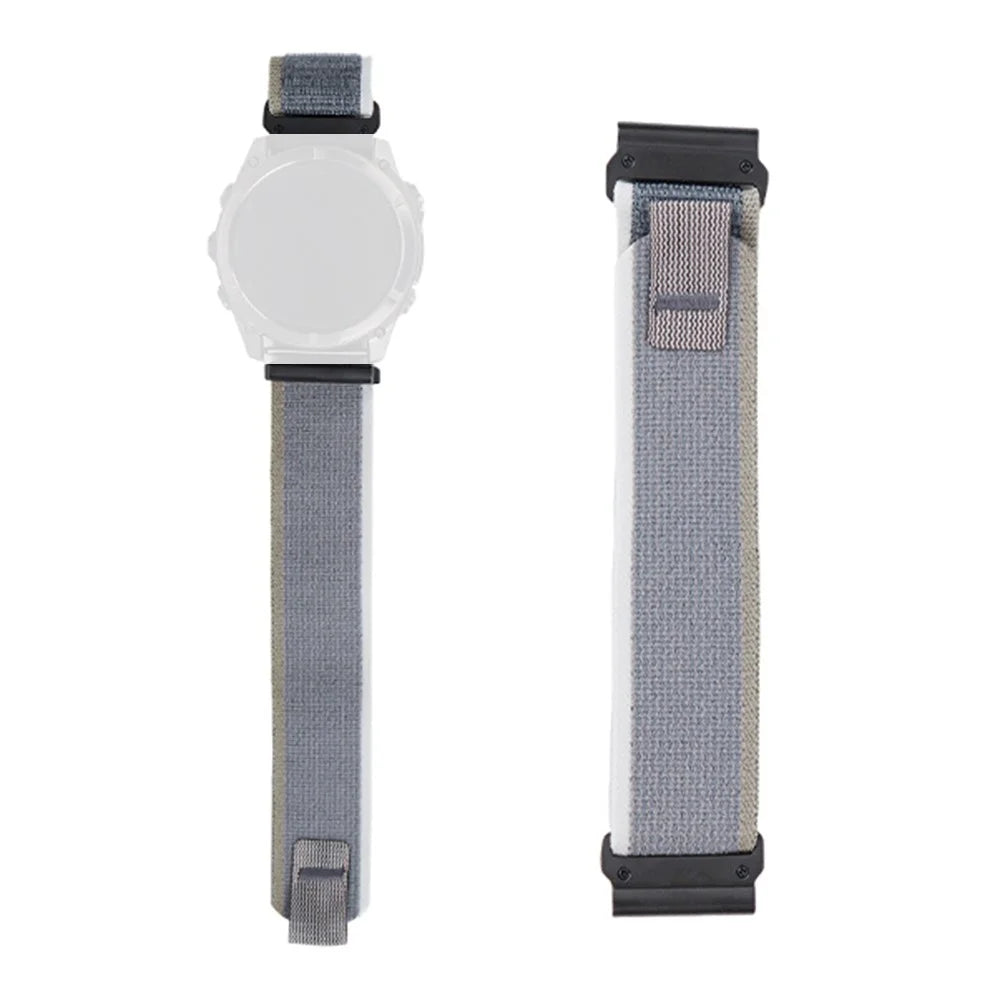Nylon Strap for Garmin Fenix 8 51mm / Enduro 3 / Enduro 2 Magic Tape Loop 26mm Universal Watch Band - White+Green - 1