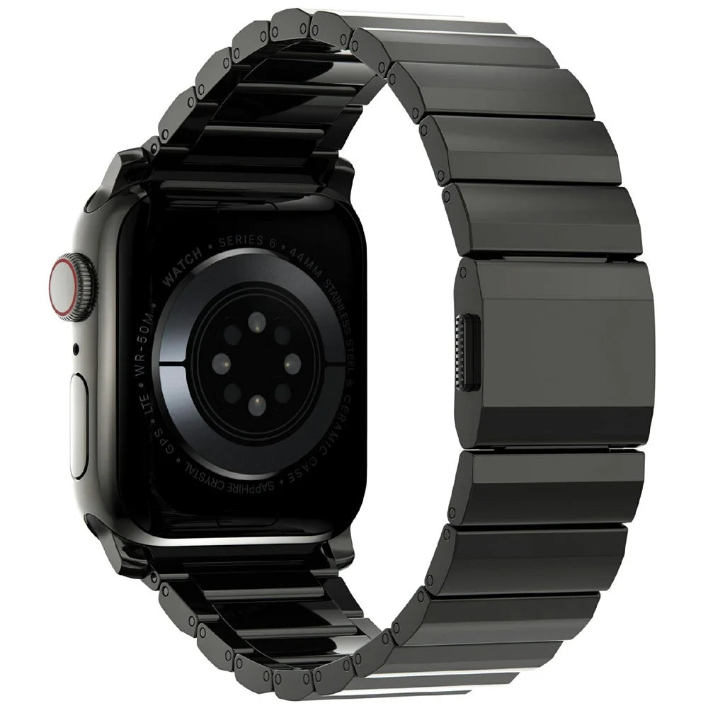 Watch Band for Apple Watch Ultra 3 2 1 49mm / Series 11 10 46mm / 9 8 7 45mm / SE3 SE2 SE 6 5 4 44mm / 3 2 1 42mm Stainless Steel Strap - Black - 1