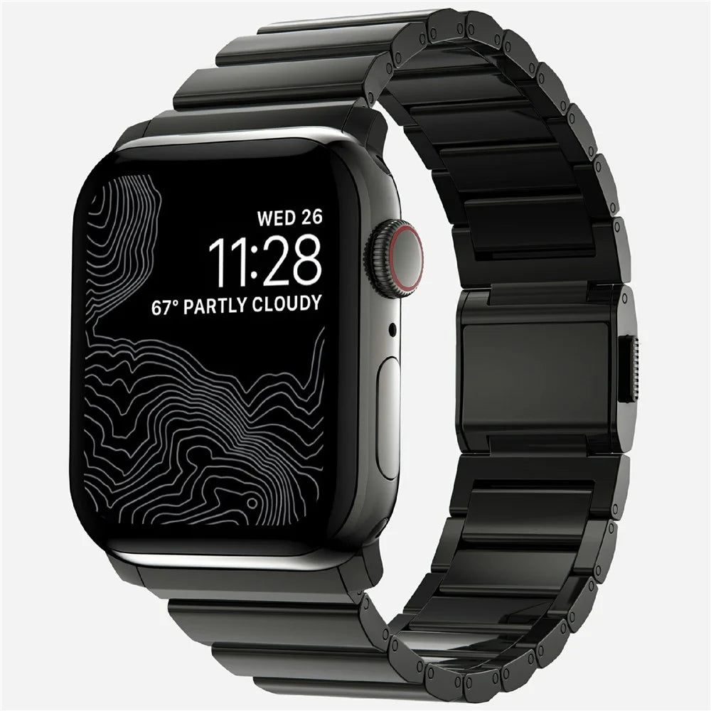 Watch Band for Apple Watch Ultra 3 2 1 49mm / Series 11 10 46mm / 9 8 7 45mm / SE3 SE2 SE 6 5 4 44mm / 3 2 1 42mm Stainless Steel Strap - Black - 2