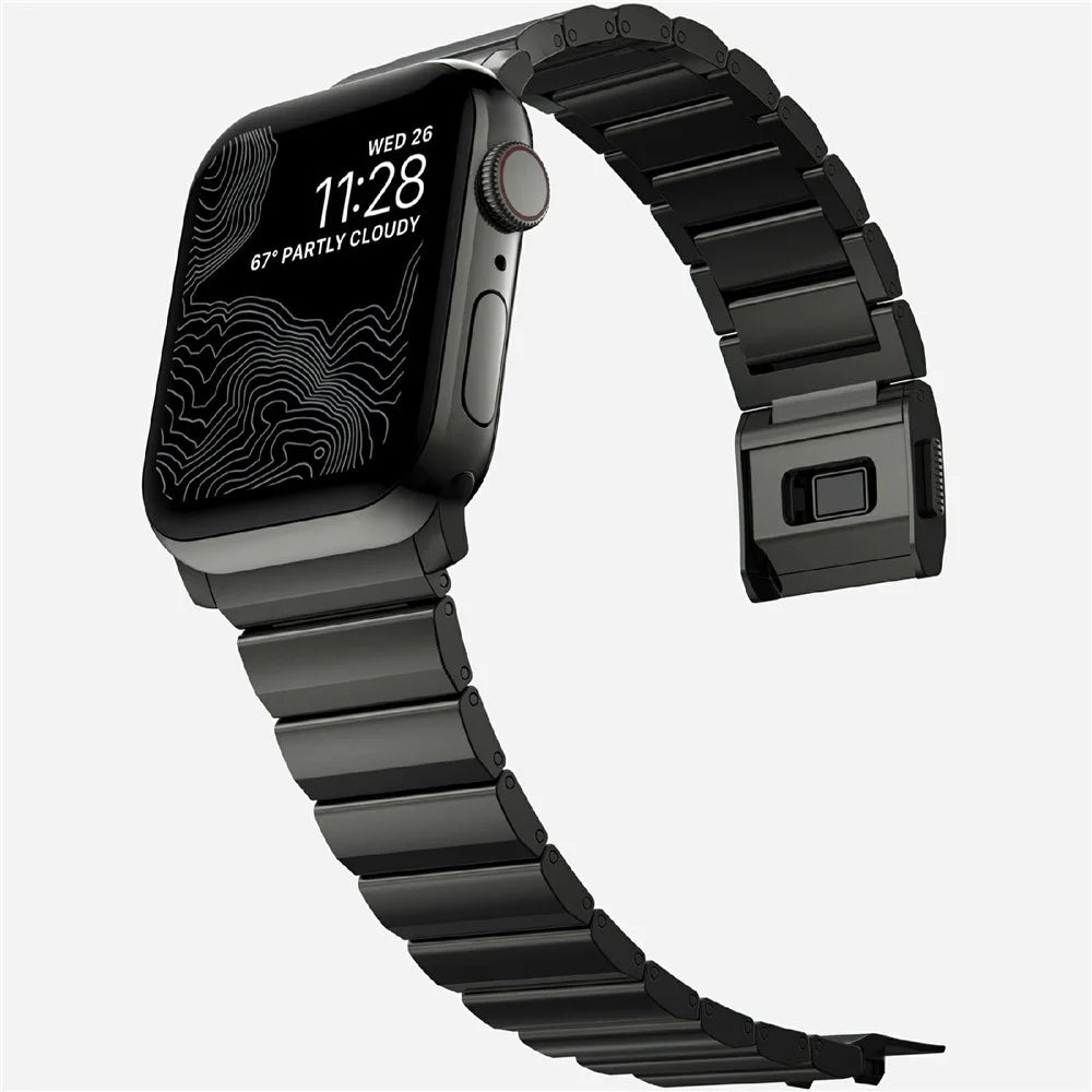 Watch Band for Apple Watch Ultra 3 2 1 49mm / Series 11 10 46mm / 9 8 7 45mm / SE3 SE2 SE 6 5 4 44mm / 3 2 1 42mm Stainless Steel Strap - Black - 3