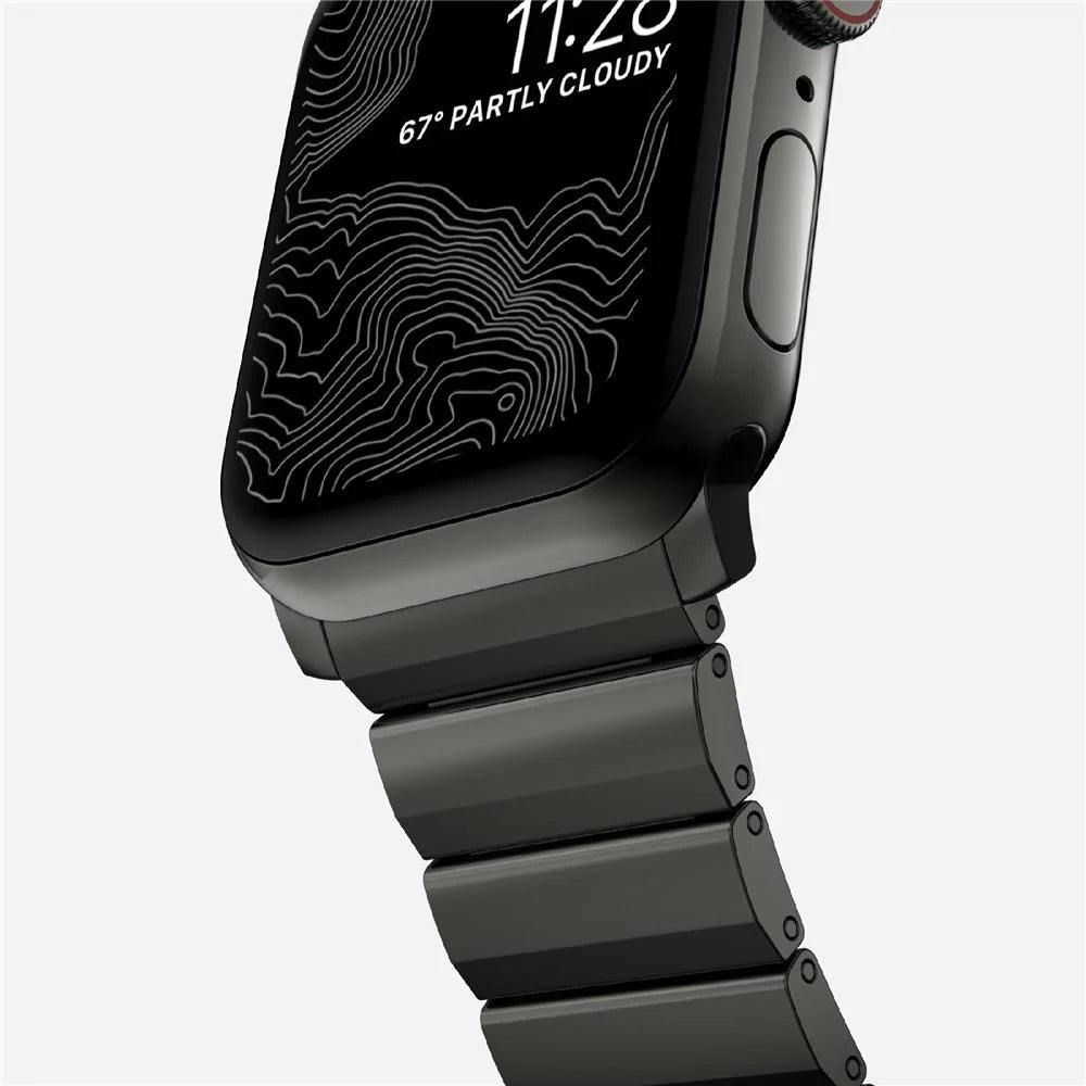 Watch Band for Apple Watch Ultra 3 2 1 49mm / Series 11 10 46mm / 9 8 7 45mm / SE3 SE2 SE 6 5 4 44mm / 3 2 1 42mm Stainless Steel Strap - Black - 4