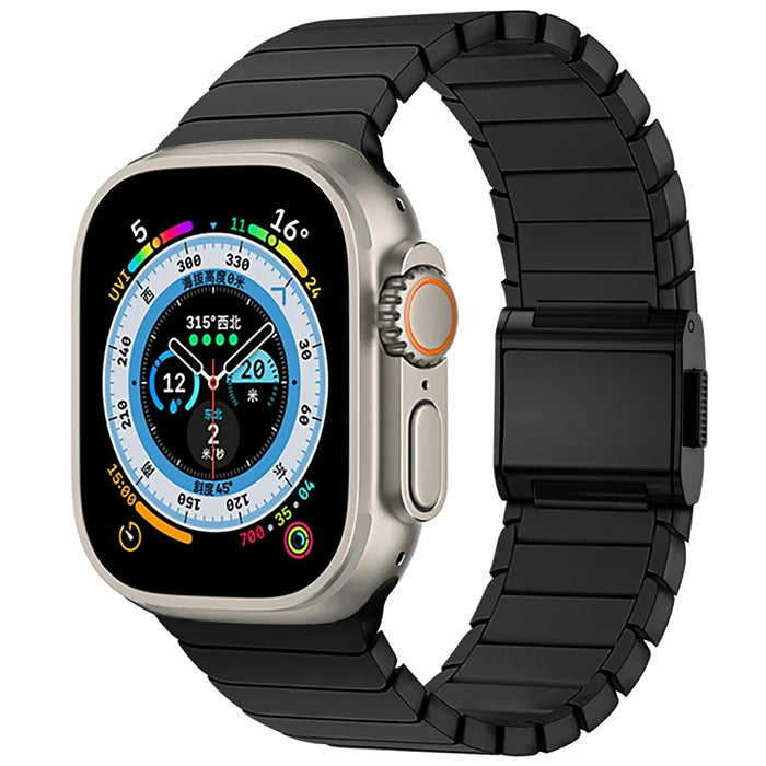 Watch Band for Apple Watch Ultra 3 2 1 49mm / Series 11 10 46mm / 9 8 7 45mm / SE3 SE2 SE 6 5 4 44mm / 3 2 1 42mm Replacement Titanium Strap - Black - 2