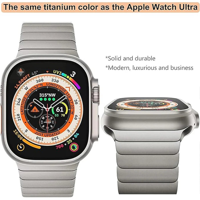 Watch Band for Apple Watch Ultra 3 2 1 49mm / Series 11 10 46mm / 9 8 7 45mm / SE3 SE2 SE 6 5 4 44mm / 3 2 1 42mm Replacement Titanium Strap - Black - 5